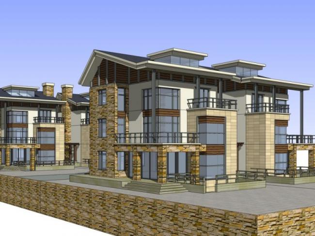 Sketchup别墅模型|双拼别墅,欧式风格 Sketchup别墅模型|双拼别墅,欧式风格