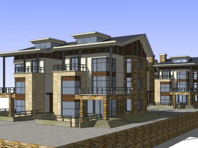 Sketchup别墅模型|双拼别墅,欧式风格 Sketchup别墅模型|双拼别墅,欧式风格