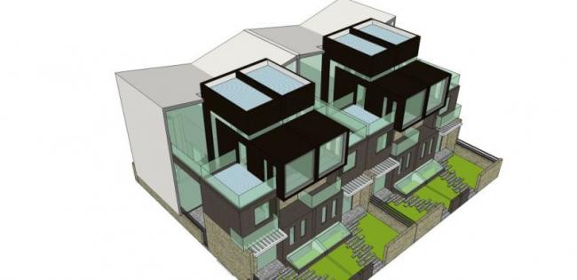 Sketchup别墅模型|双拼别墅,现代风格 Sketchup别墅模型|双拼别墅,现代风格