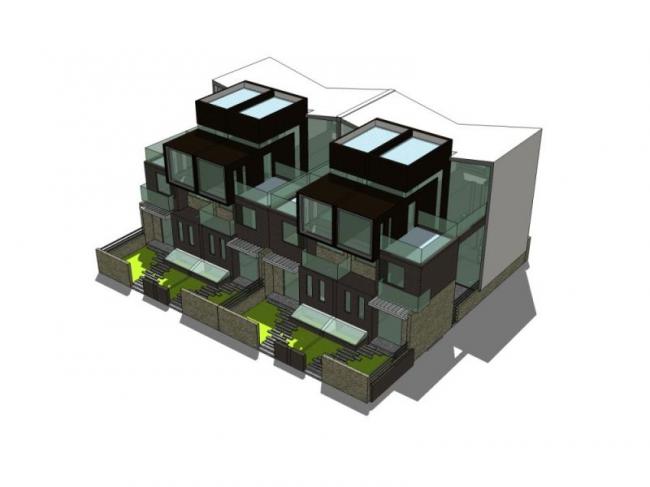 Sketchup别墅模型|双拼别墅,现代风格 Sketchup别墅模型|双拼别墅,现代风格