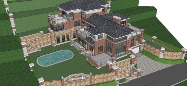 Sketchup别墅模型|叠拼别墅,现代风格 Sketchup别墅模型|叠拼别墅,现代风格