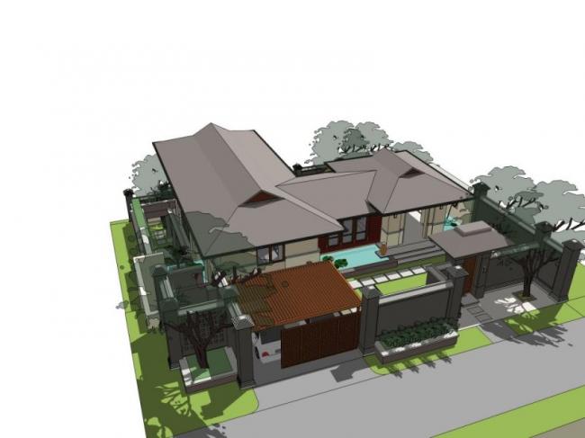 Sketchup别墅模型|独栋别墅,现代风格 Sketchup别墅模型|独栋别墅,现代风格