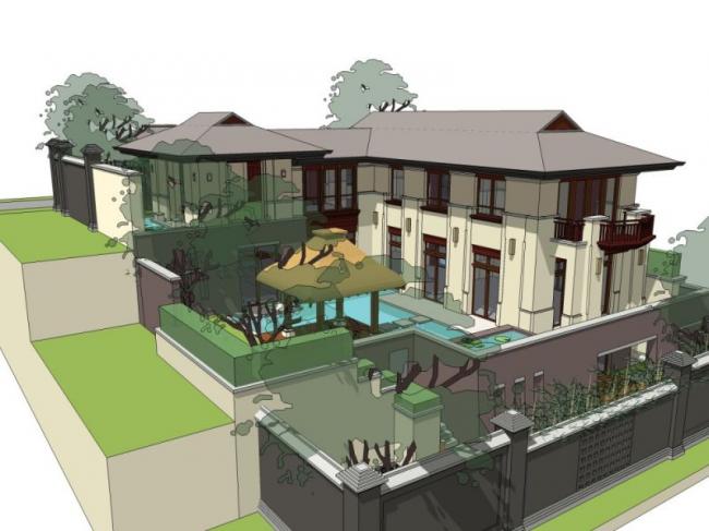 Sketchup别墅模型|独栋别墅,现代风格 Sketchup别墅模型|独栋别墅,现代风格