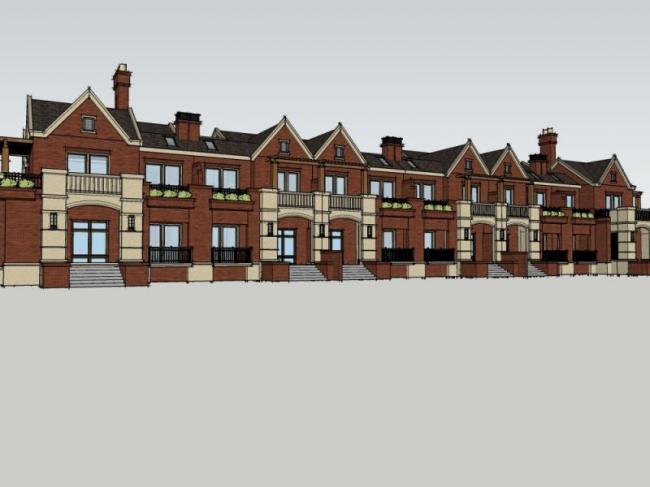 Sketchup别墅模型|联排别墅,现代风格 Sketchup别墅模型|联排别墅,现代风格