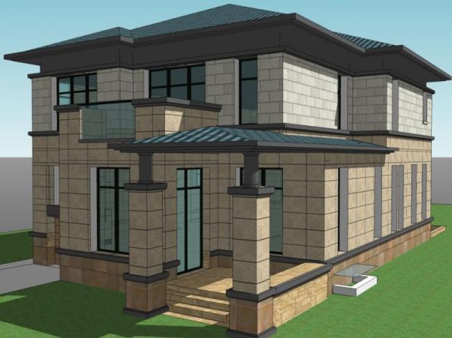 Sketchup别墅模型|独栋别墅,欧式风格 Sketchup别墅模型|独栋别墅,欧式风格