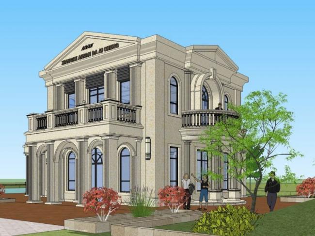 Sketchup别墅模型|独栋住宅,欧式风格 Sketchup别墅模型|独栋住宅,欧式风格