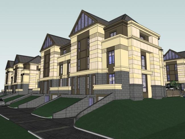 Sketchup别墅模型|联排别墅,现代风格 Sketchup别墅模型|联排别墅,现代风格