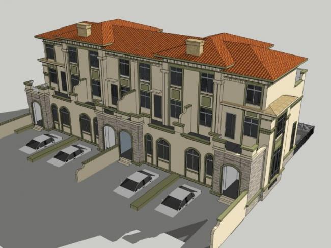 Sketchup别墅模型|联排别墅,现代风格 Sketchup别墅模型|联排别墅,现代风格