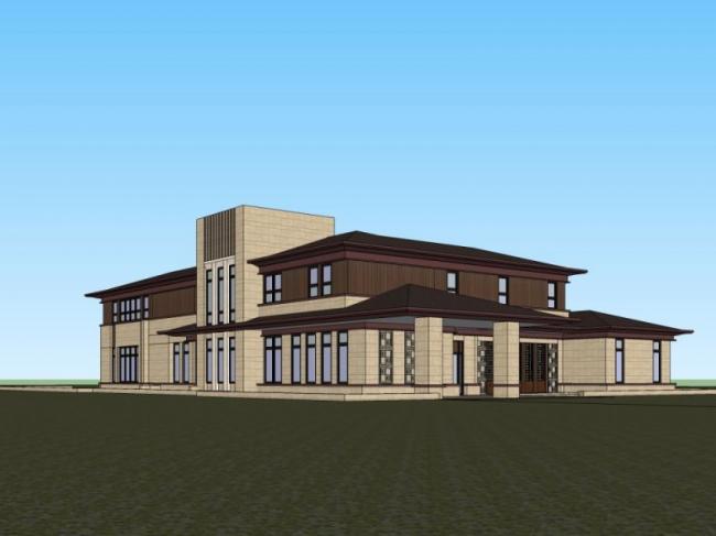 Sketchup别墅模型|独栋别墅,古典风格 Sketchup别墅模型|独栋别墅,古典风格