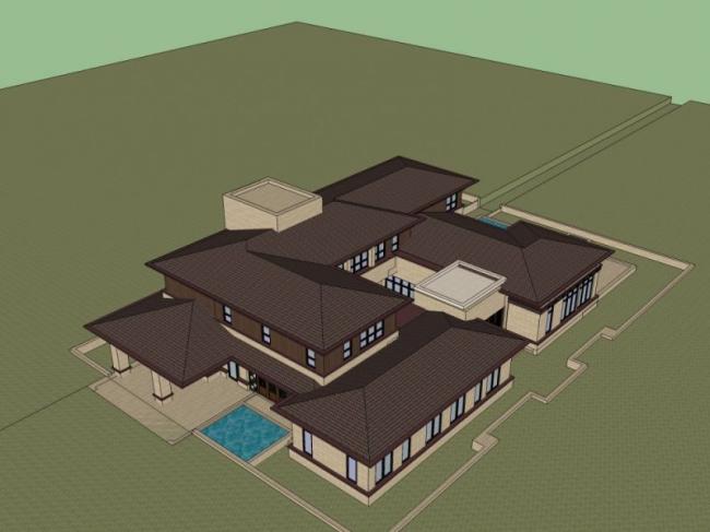 Sketchup别墅模型|独栋别墅,古典风格 Sketchup别墅模型|独栋别墅,古典风格