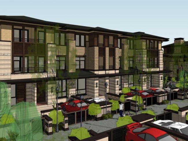 Sketchup别墅模型|联排别墅,现代风格 Sketchup别墅模型|联排别墅,现代风格