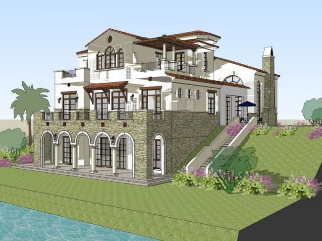 Sketchup别墅模型|独栋别墅,欧式风格 Sketchup别墅模型|独栋别墅,欧式风格