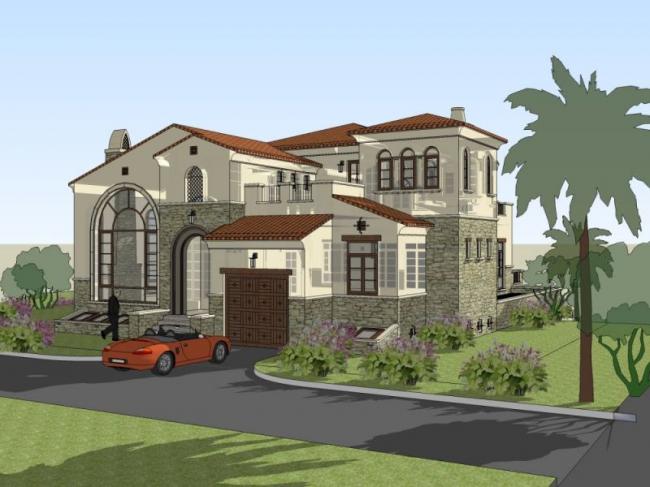Sketchup别墅模型|独栋别墅,欧式风格 Sketchup别墅模型|独栋别墅,欧式风格