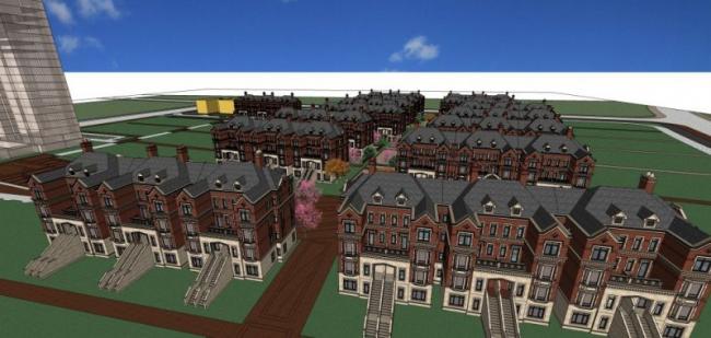 Sketchup别墅模型|别墅群,英式风格 Sketchup别墅模型|别墅群,英式风格