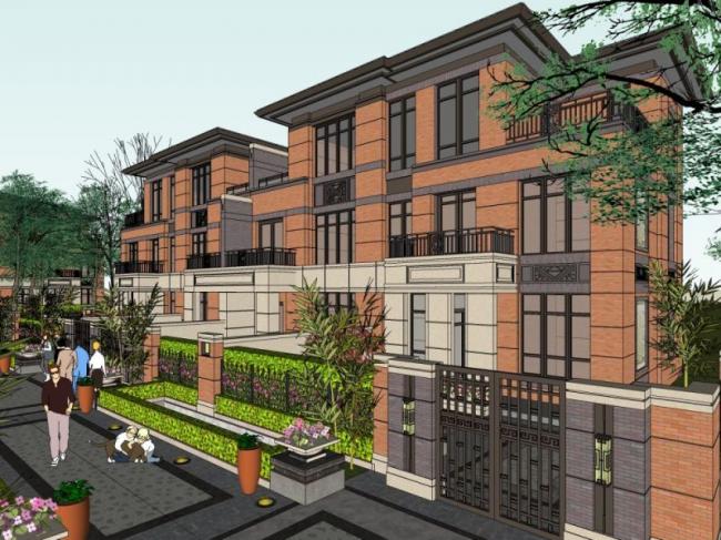 Sketchup别墅模型|双拼别墅,现代风格 Sketchup别墅模型|双拼别墅,现代风格