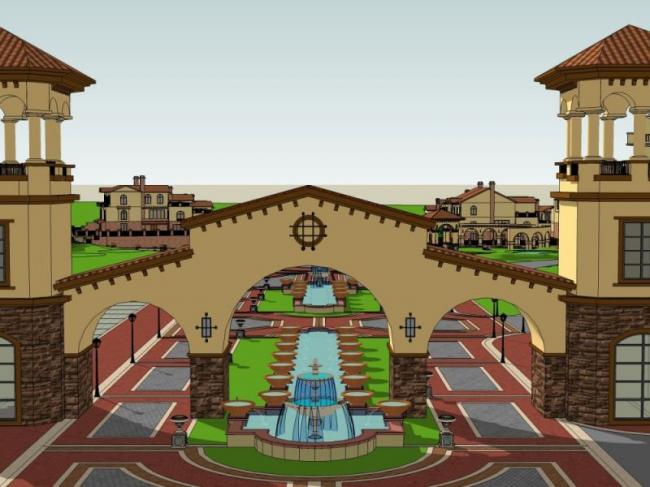 Sketchup别墅模型|别墅群,西班牙风格 Sketchup别墅模型|别墅群,西班牙风格