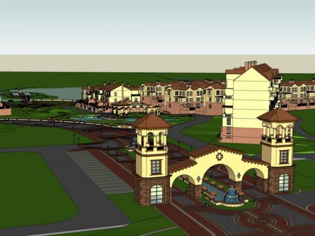 Sketchup别墅模型|别墅群,西班牙风格 Sketchup别墅模型|别墅群,西班牙风格