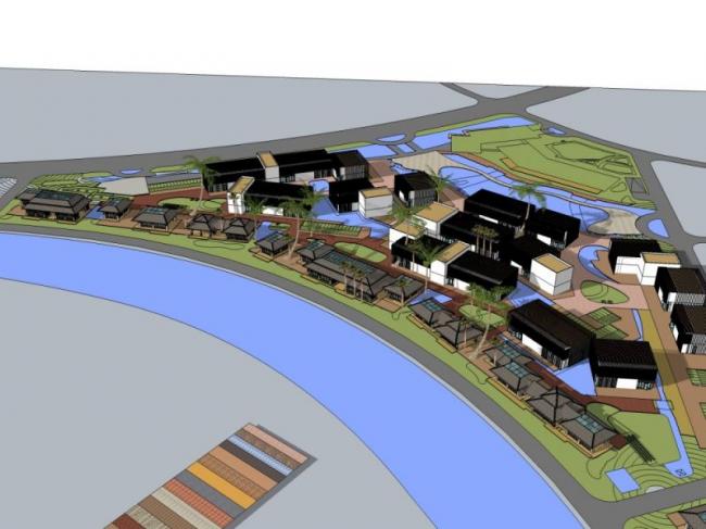 Sketchup别墅模型|度假别墅群,东南亚风格 Sketchup别墅模型|度假别墅群,东南亚风格