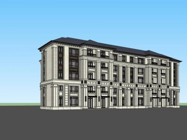 Sketchup别墅模型|联排别墅,现代风格 Sketchup别墅模型|联排别墅,现代风格