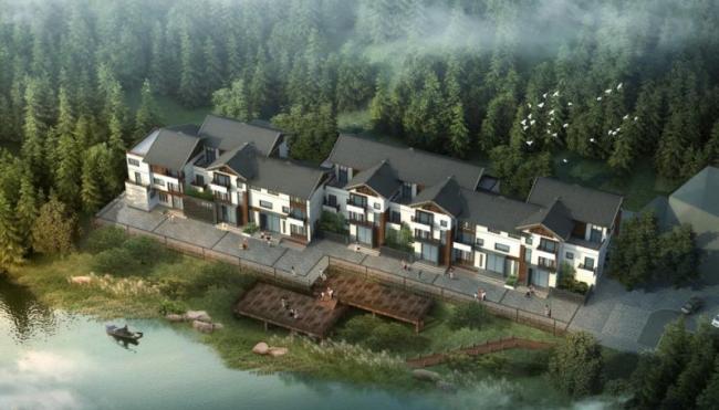 Sketchup别墅模型|联排别墅,中式风格 Sketchup别墅模型|联排别墅,中式风格