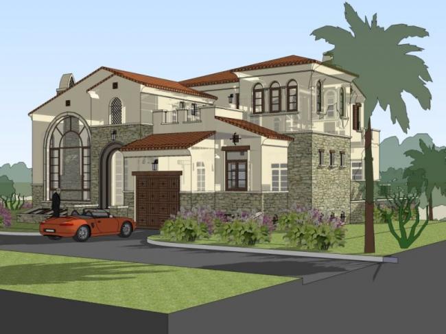 Sketchup别墅模型|独栋别墅,西班牙风格 Sketchup别墅模型|独栋别墅,西班牙风格