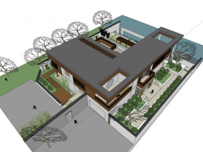 Sketchup别墅模型|独栋别墅,现代中式风格 Sketchup别墅模型|独栋别墅,现代中式风格