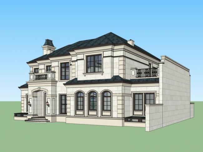 Sketchup别墅模型|独栋别墅,现代风格 Sketchup别墅模型|独栋别墅,现代风格