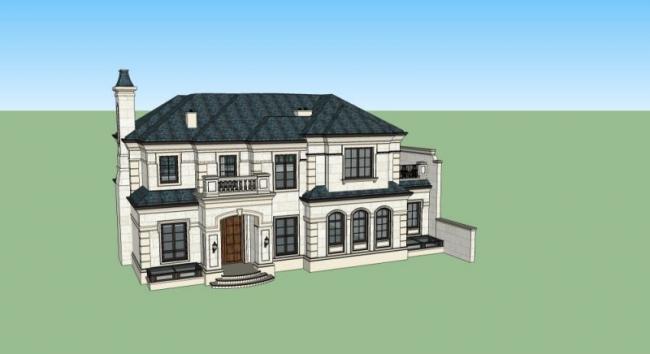 Sketchup别墅模型|独栋别墅,现代风格 Sketchup别墅模型|独栋别墅,现代风格