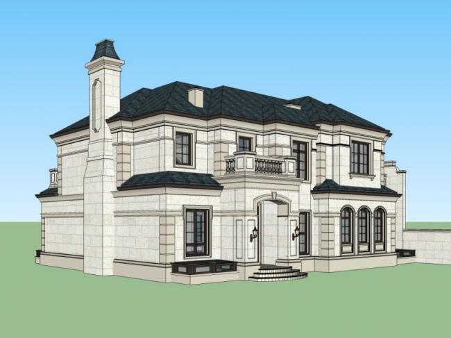 Sketchup别墅模型|独栋别墅,现代风格 Sketchup别墅模型|独栋别墅,现代风格