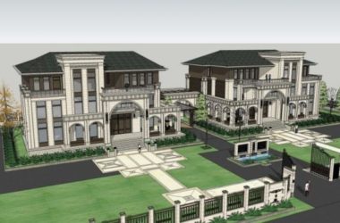 Sketchup别墅模型|双拼别墅，古典风格-BIM建筑网