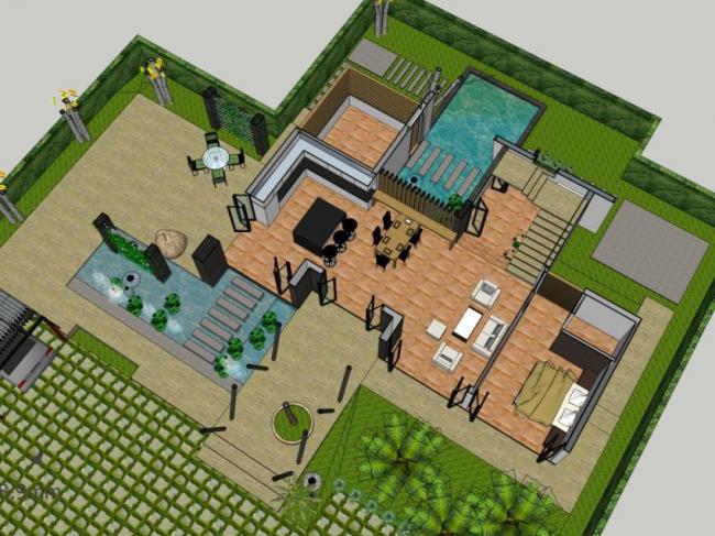 Sketchup别墅模型|独栋别墅,现代风格 Sketchup别墅模型|独栋别墅,现代风格