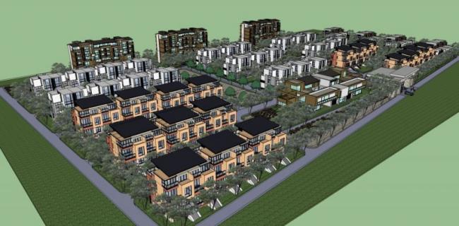 Sketchup别墅模型|别墅群,现代风格 Sketchup别墅模型|别墅群,现代风格