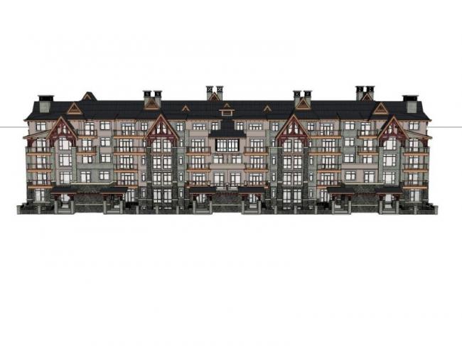 Sketchup别墅模型|联排别墅,古典风格 Sketchup别墅模型|联排别墅,古典风格