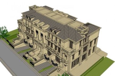Sketchup别墅模型|联排别墅，法式古典风格-BIM建筑网