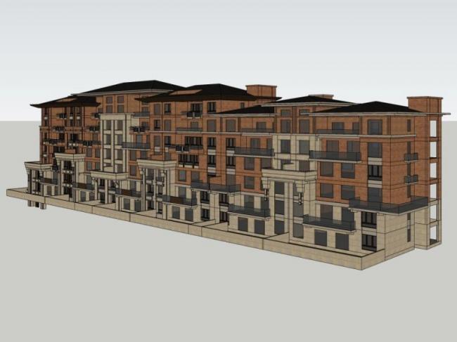 Sketchup别墅模型|联排别墅,欧式风格 Sketchup别墅模型|联排别墅,欧式风格