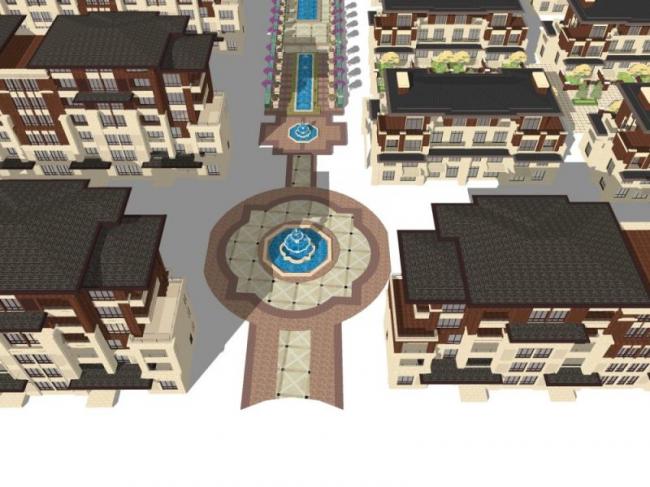 Sketchup别墅模型|别墅群,古典风格 Sketchup别墅模型|别墅群,古典风格