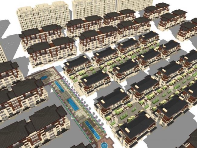 Sketchup别墅模型|别墅群,古典风格 Sketchup别墅模型|别墅群,古典风格