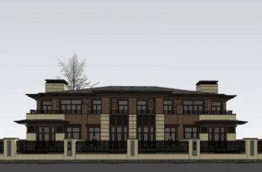 Sketchup别墅模型|双拼别墅，现代风格-BIM建筑网