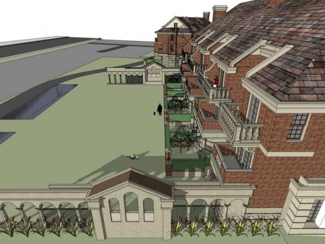 Sketchup别墅模型|联排别墅,英式古典风格 Sketchup别墅模型|联排别墅,英式古典风格