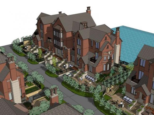 Sketchup别墅模型|联排别墅,古典风格 Sketchup别墅模型|联排别墅,古典风格