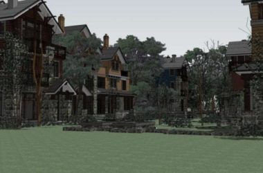 Sketchup别墅模型|双拼别墅群,古典风格-BIM建筑网