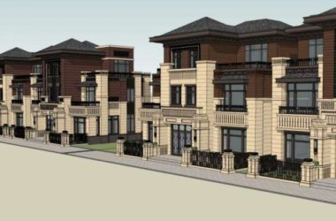 Sketchup别墅模型|联排别墅,古典风格-BIM建筑网