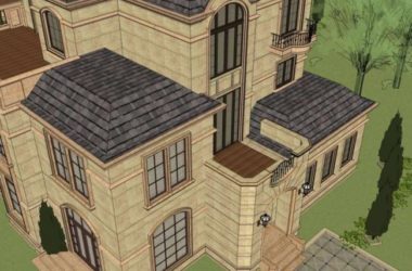 Sketchup别墅模型|独栋别墅,法式古典风格-BIM建筑网