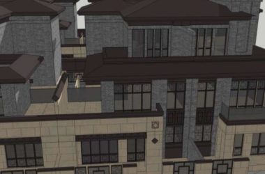 Sketchup别墅模型|叠拼别墅,现代中式风格-BIM建筑网