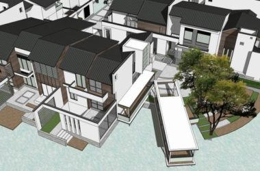 Sketchup别墅模型|别墅,现代中式风格-BIM建筑网