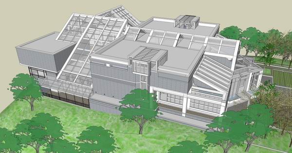 Sketchup别墅模型|山地独栋别墅,现代风格 Sketchup别墅模型|山地独栋别墅,现代风格