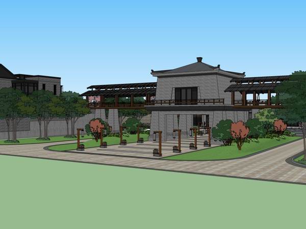 Sketchup别墅模型|别墅会所,古典风格 Sketchup别墅模型|别墅会所,古典风格