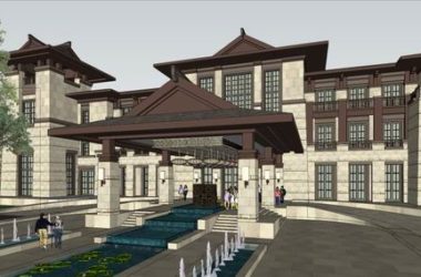 Sketchup别墅模型|独栋别墅,东南亚古典风格-BIM建筑网