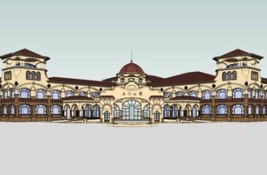 Sketchup别墅模型|别墅,接待中心,西班牙古典风格-BIM建筑网
