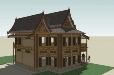 Sketchup别墅模型|独栋别墅,古典风格-BIM建筑网